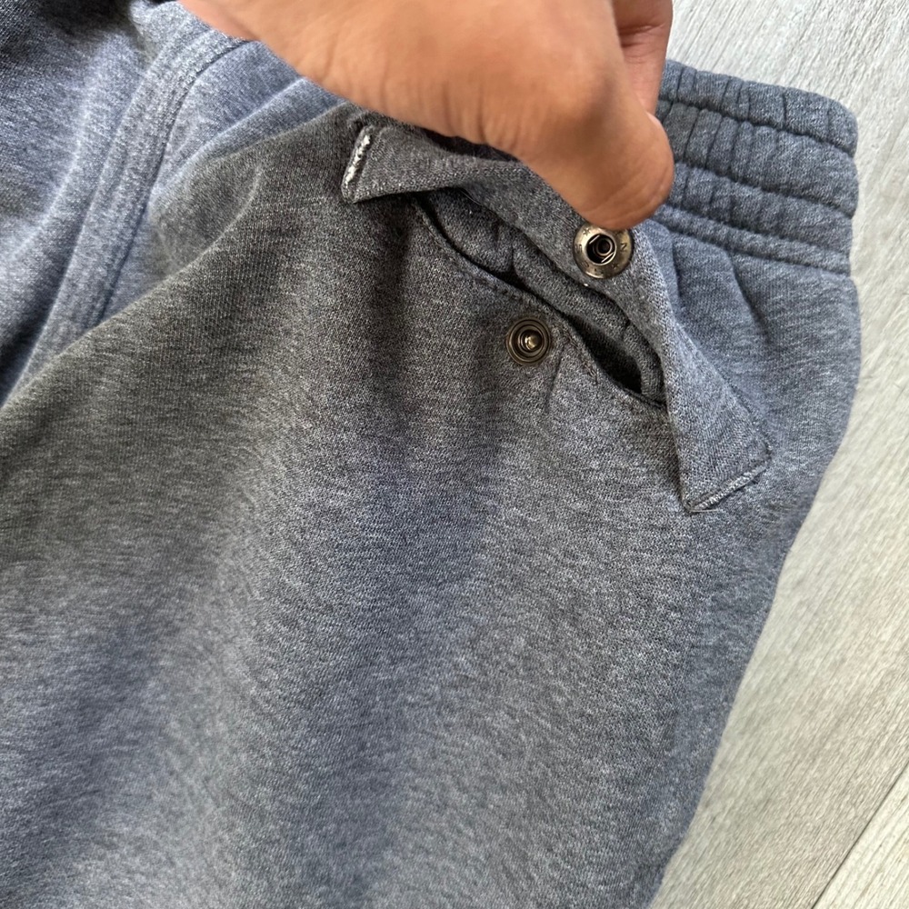 Y2K baggy Nike Gray Fleece Sweatpants Womens Medium open hem embroidered Swoosh - Picture 5 of 7